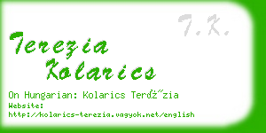 terezia kolarics business card